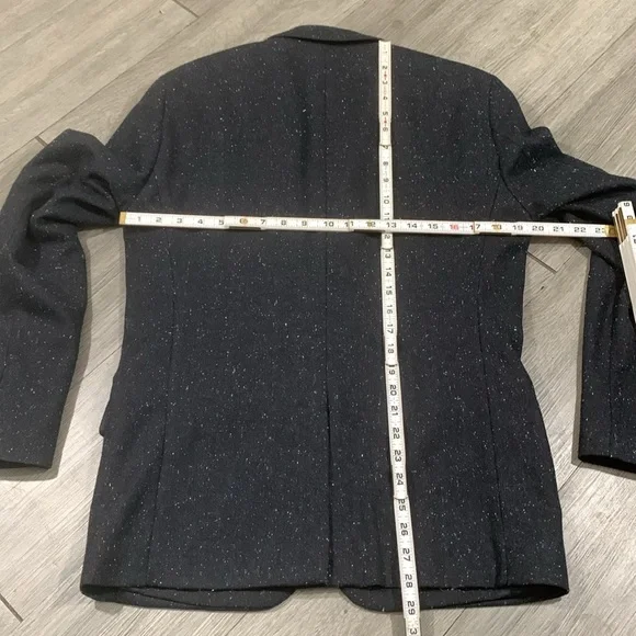 Scotch & Soda Black, Royal Blue, White Unlined Tweed 2 Button Sports Coat size M